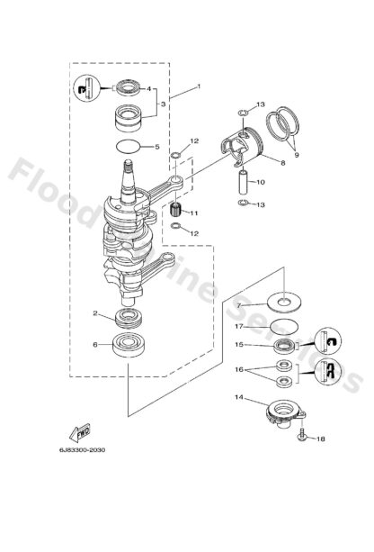 Genuine Yamaha 6J8115360000 - Gear, drive - Supplied by Flood Marine