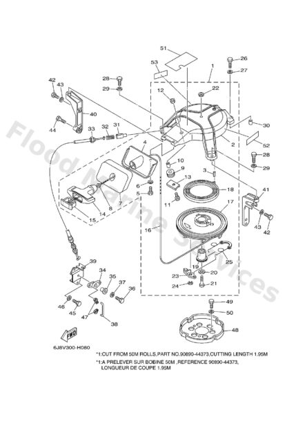 Genuine Yamaha 6J8134379100 - Mark, caution - Supplied by Flood Marine