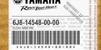 Genuine Yamaha 6J8145480000 - Pin, Float Arm - Supplied by Flood Marine