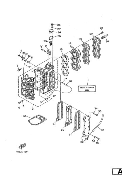 Genuine Yamaha 6J8151001194 - Crankcase assy - Supplied by Flood Marine