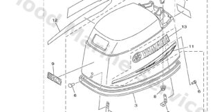 Genuine Yamaha 6J84261A0000 - Top cowling w/o graphics - Supplied by Flood Marine