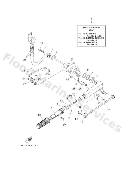 Genuine Yamaha 6J844111014D - Handle, gear shift - Supplied by Flood Marine