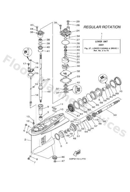 Genuine Yamaha 6J945301078D - Casing, lower - Supplied by Flood Marine