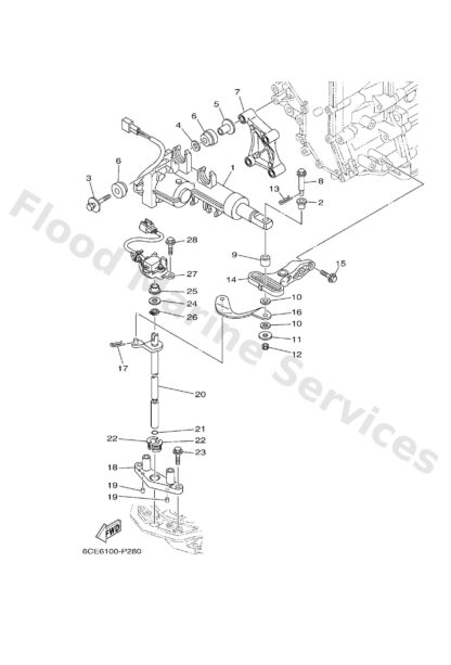 Genuine Yamaha 6JD441200100 - Handle gear shift assy - Supplied by Flood Marine