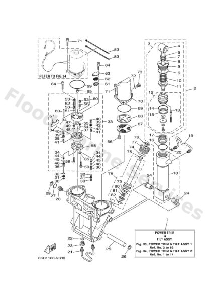 Genuine Yamaha 6KA438100000 - Tilt piston sub assy - Supplied by Flood Marine