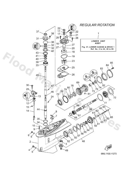 Genuine Yamaha 6KA455500000 - Gear set - Supplied by Flood Marine