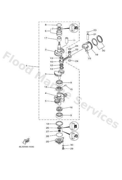 Genuine Yamaha 6L2116310097 - Piston (std) - Supplied by Flood Marine