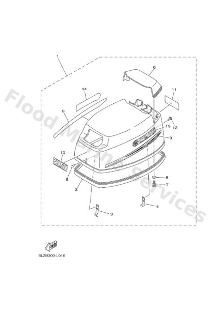 Genuine Yamaha 6L2426784000 - Graphic, rear - Supplied by Flood Marine