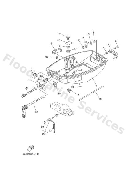 Genuine Yamaha 6L242711034D - Cowling, bottom 1 - Supplied by Flood Marine