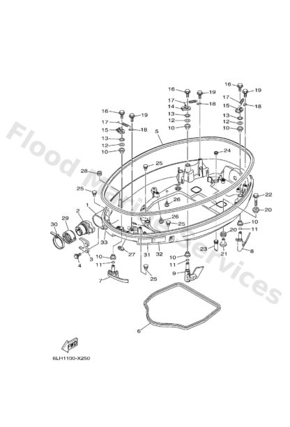 Genuine Yamaha 6LH4271000CE - Bottom cowling assy - Supplied by Flood Marine