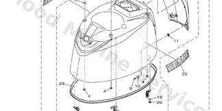 Genuine Yamaha 6LW42610008D - Top cowling assy - Supplied by Flood Marine
