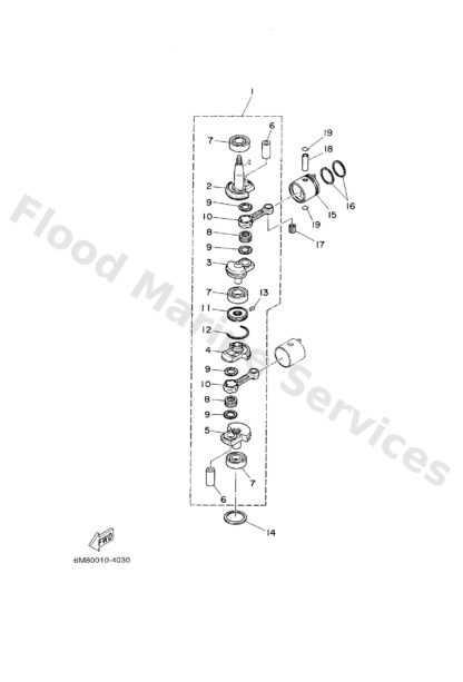 Genuine Yamaha 6N0E16030000 - Piston ring set (std) - Supplied by Flood Marine