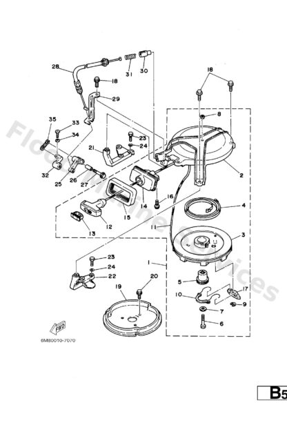 Genuine Yamaha 6N0E57230094 - Pulley, starter - Supplied by Flood Marine