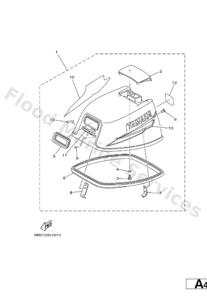 Genuine Yamaha 6N0G26772000 - Graphic front 8cv - Supplied by Flood Marine