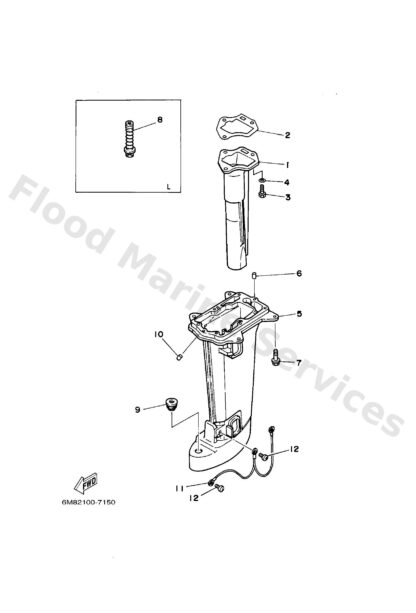 Genuine Yamaha 6N0G5111004D - Casing, upper - Supplied by Flood Marine