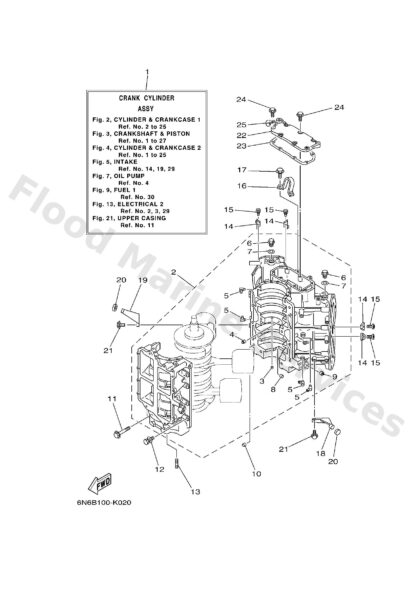Genuine Yamaha 6N6151001000 - Crankcase assy - Supplied by Flood Marine