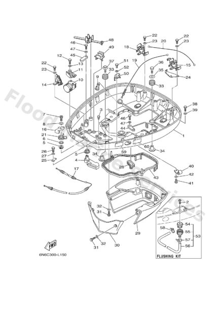 Genuine Yamaha 6N742711438D - Cowling, bottom - Supplied by Flood Marine