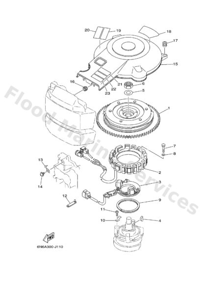 Genuine Yamaha 6N7813370000 - Cover, flywheel - Supplied by Flood Marine