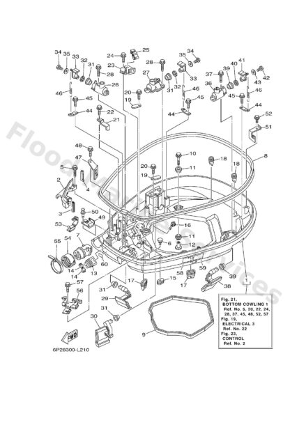 Genuine Yamaha 6P242710008D - Bottom cowling assy - Supplied by Flood Marine