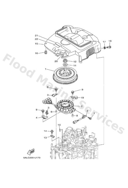 Genuine Yamaha 6P2813370200 - Cover, flywheel - Supplied by Flood Marine