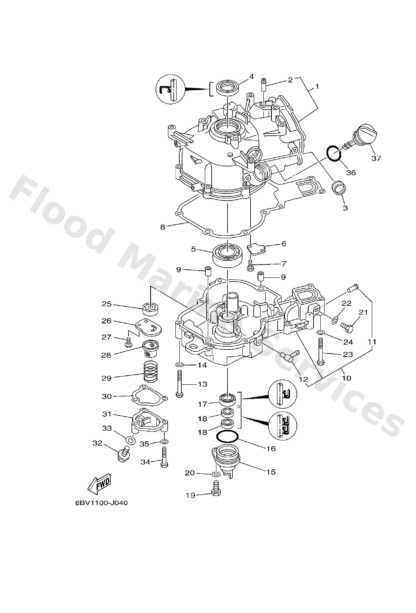 Genuine Yamaha 93306205B200 - Bearing - Supplied by Flood Marine