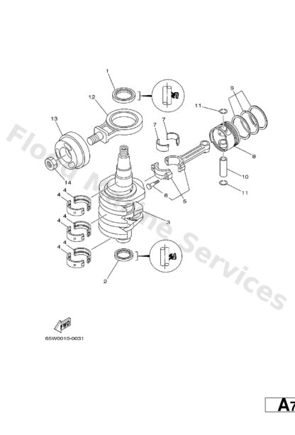 Genuine Yamaha 62Y114161000 - Plane bearing, crankshaft 1 - Supplied by Flood Marine