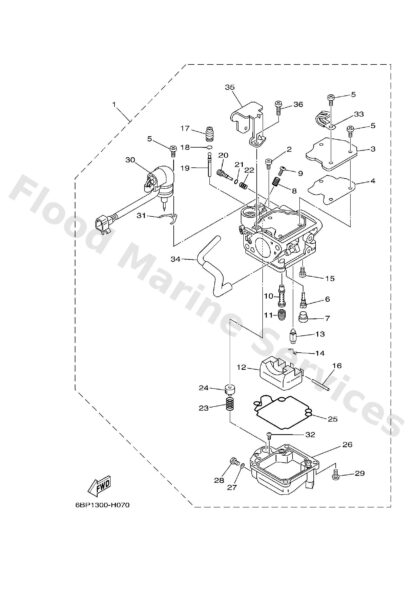 Genuine Yamaha 6AH145460000 - Valve, needle - Supplied by Flood Marine