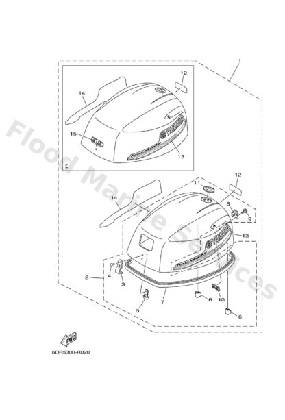 Genuine Yamaha 6AU426781100 - Graphic, rear - Supplied by Flood Marine
