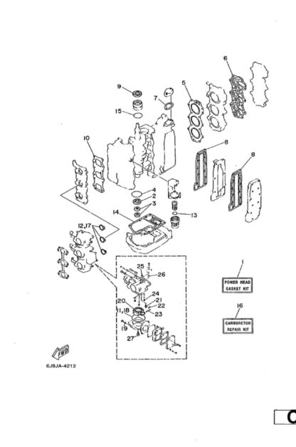 Genuine Yamaha 6J845113A000 - Gasket, upper casing - Supplied by Flood Marine