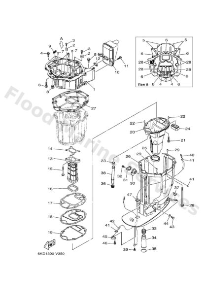 Genuine Yamaha 6KA45111018D - Casing, upper - Supplied by Flood Marine