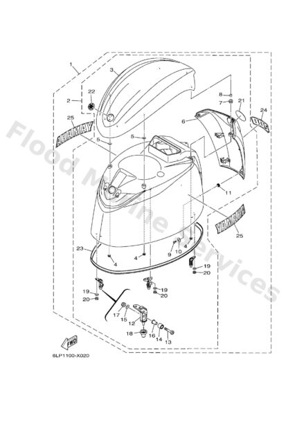 Genuine Yamaha 6LW426780000 - Graphic, rear - Supplied by Flood Marine