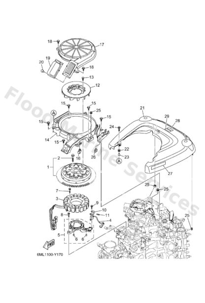 Genuine Yamaha 6ML134376000 - Mark, caution - Supplied by Flood Marine