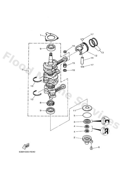 Genuine Yamaha 93306305U800 - Bearing(6h4) - Supplied by Flood Marine