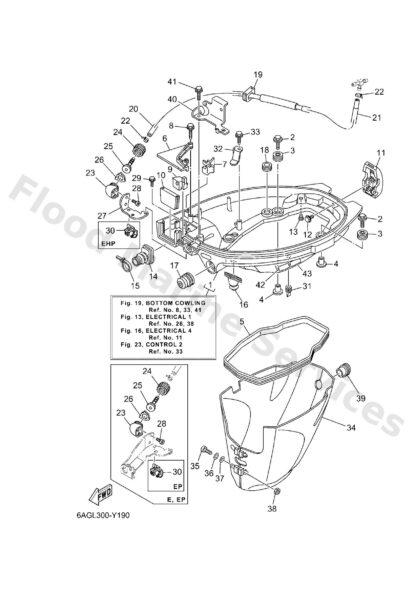 Genuine Yamaha 6AH42710208D - Bottom cowling assy - Supplied by Flood Marine