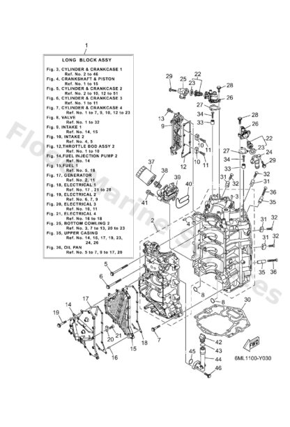 Genuine Yamaha 6MLW15100000 - Crankcase assy - Supplied by Flood Marine
