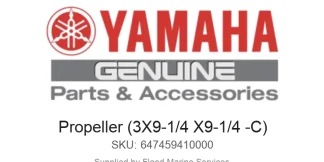 Propeller (3X9-1/4 X9-1/4 -C) - Genuine Yamaha Product available at Flood Marine