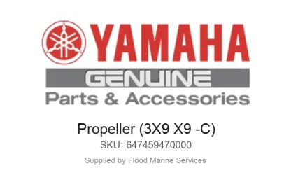 Propeller (3X9 X9 -C) - Genuine Yamaha Product available at Flood Marine