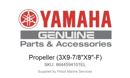 Propeller (3X9-7/8"X9"-F) - Genuine Yamaha Product available at Flood Marine