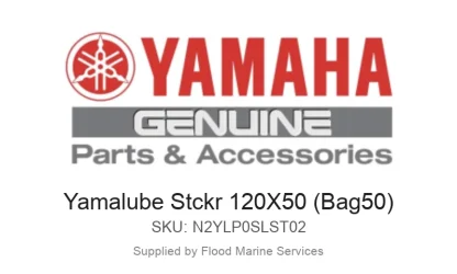 Yamalube Stckr 120X50 (Bag50) - Genuine Yamaha Product available at Flood Marine