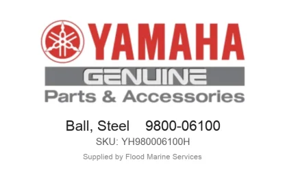 Ball, Steel    9800-06100 - Genuine Yamaha Product available at Flood Marine
