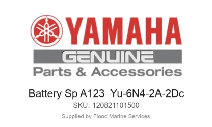 Battery Sp A123  Yu-6N4-2A-2Dc - Genuine Yamaha Product available at Flood Marine