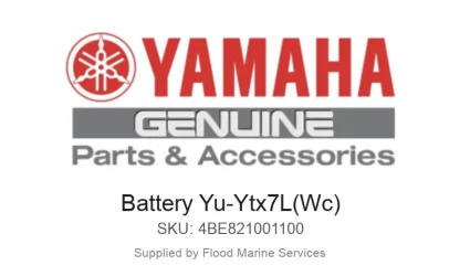 Battery Yu-Ytx7L(Wc) - Genuine Yamaha Product available at Flood Marine