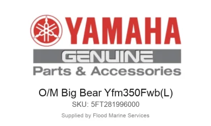 O/M Big Bear Yfm350Fwb(L) - Genuine Yamaha Product available at Flood Marine