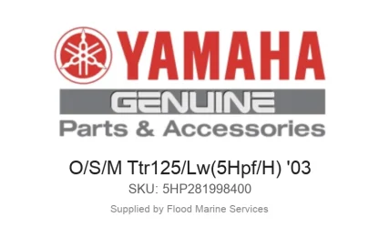 O/S/M Ttr125/Lw(5Hpf/H) '03 - Genuine Yamaha Product available at Flood Marine