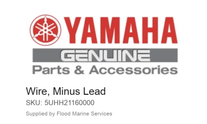 Wire, Minus Lead – Genuine Yamaha Product available at Flood Marine