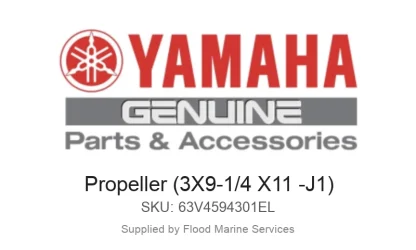 Propeller (3X9-1/4 X11 -J1) - Genuine Yamaha Product available at Flood Marine