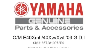 O/M E40Xmh/40Xw/Xwt '03 G,D,I - Genuine Yamaha Product available at Flood Marine