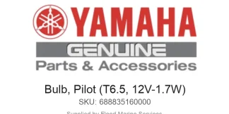 Bulb, Pilot (T6.5, 12V-1.7W) - Genuine Yamaha Product available at Flood Marine