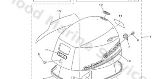 Genuine Yamaha 6AH426107000 - Top cowling w/o graphics (6ah) - Supplied by Flood Marine