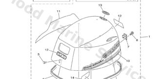 Genuine Yamaha 6AH426107100 - Top cowling w/o graphics (6ah) - Supplied by Flood Marine